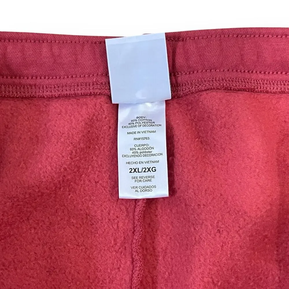 Champion Women's Fleece Jogger Size 2XL Redwood Red Elastic Waist Drawstring